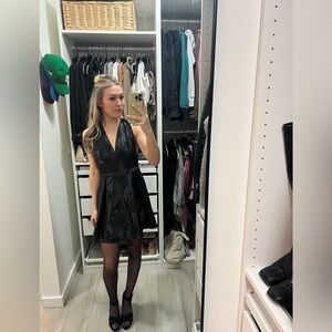 Topshop Black Floral Dress Size 4